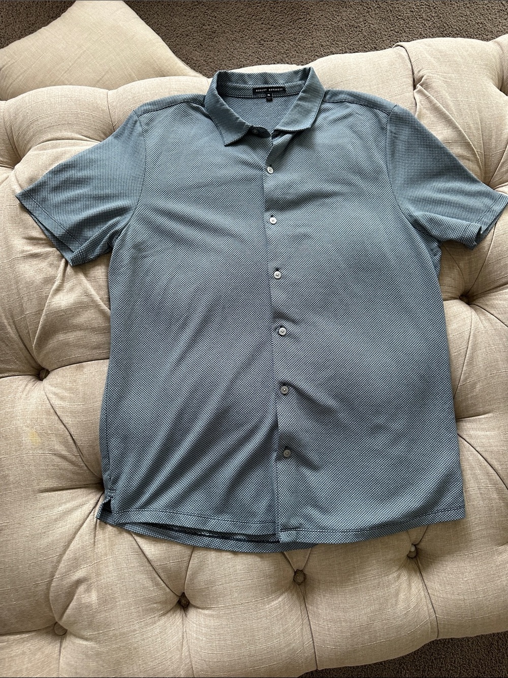 Robert Barakett Slate Blue Short-Sleeve Button Shirt